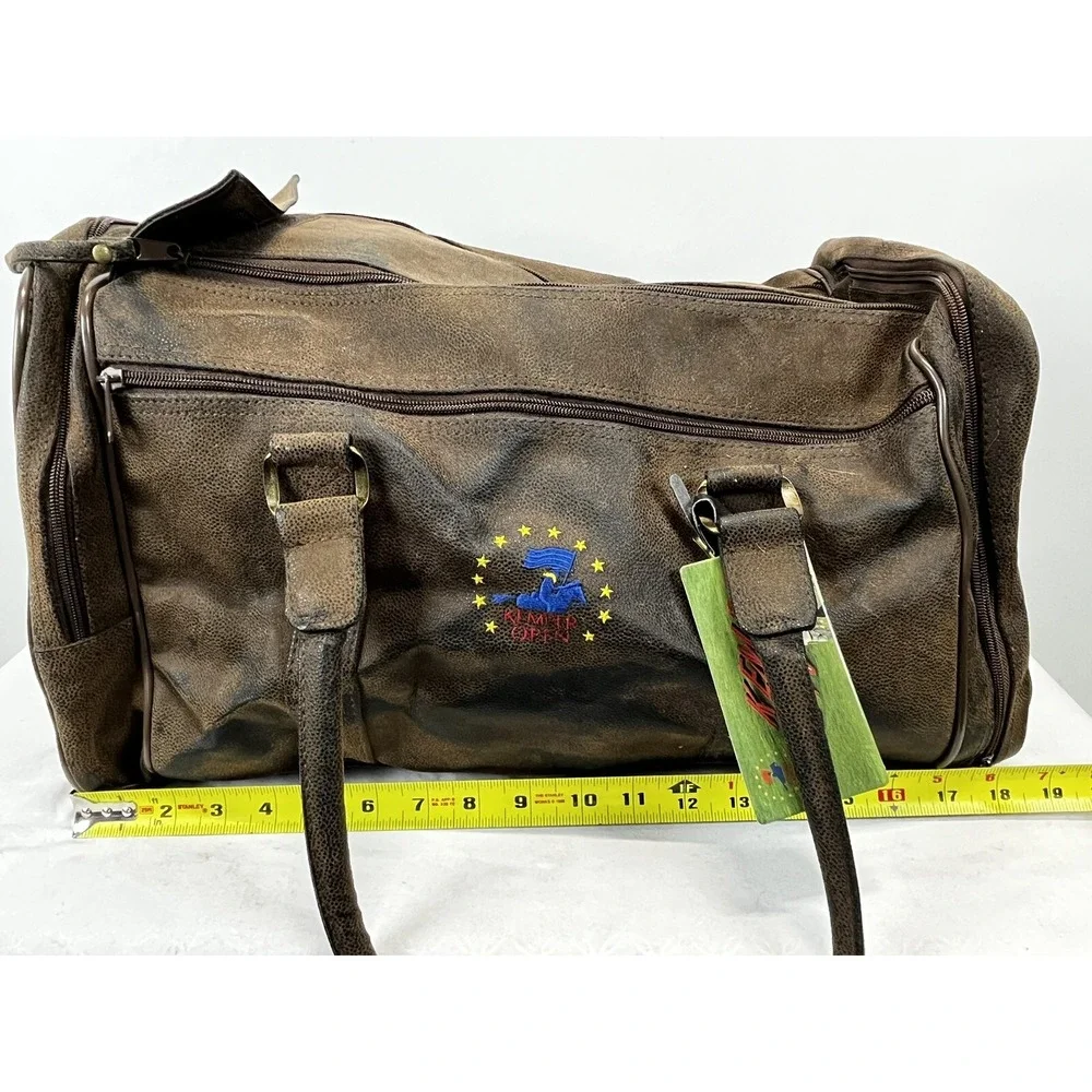 Kemper Open Small Duffle Bag Golf GUC Brown Faux Leather